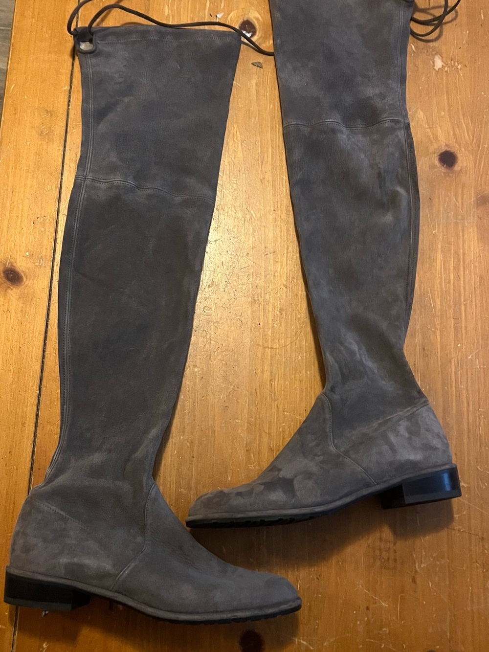 Stuart Weitzman Over-the-Knee Suede Boots in Gray